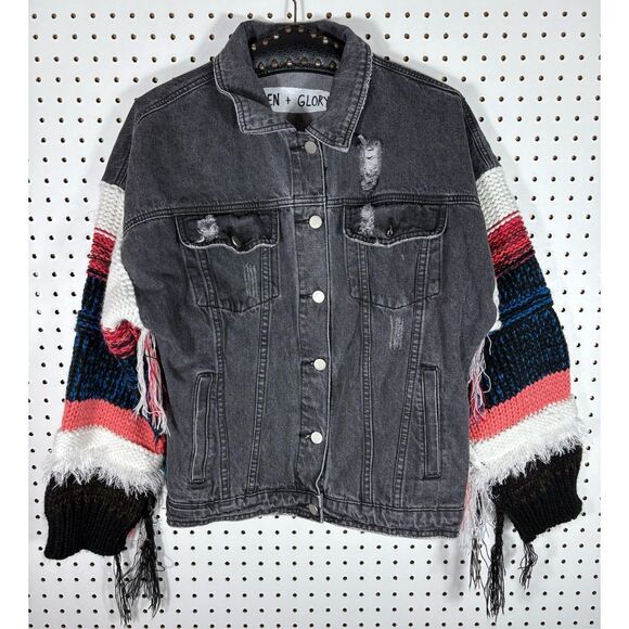 Free People Wren & Glory womans denim jacket Small - Picture 1 of 9